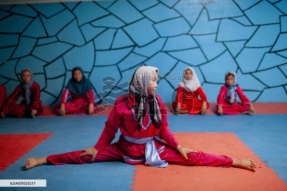 Afghan Girls Practice Wushu in Herat - Afghanistan