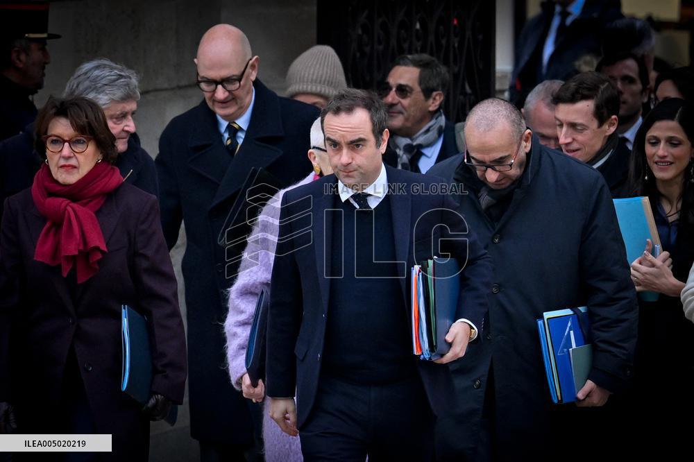 French Government Arriving at First Cabinet Meeting of 2026 at Elysee - Paris