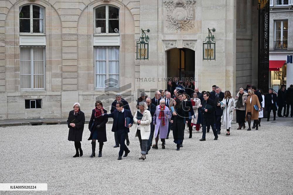 French Government Arriving at First Cabinet Meeting of 2026 at Elysee - Paris