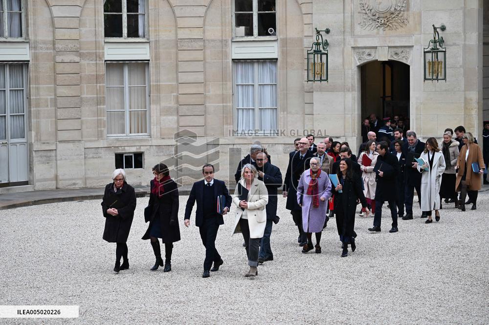 French Government Arriving at First Cabinet Meeting of 2026 at Elysee - Paris