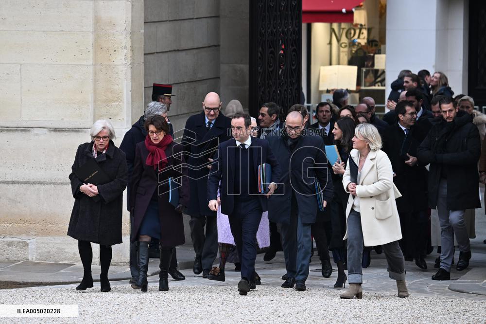 French Government Arriving at First Cabinet Meeting of 2026 at Elysee - Paris