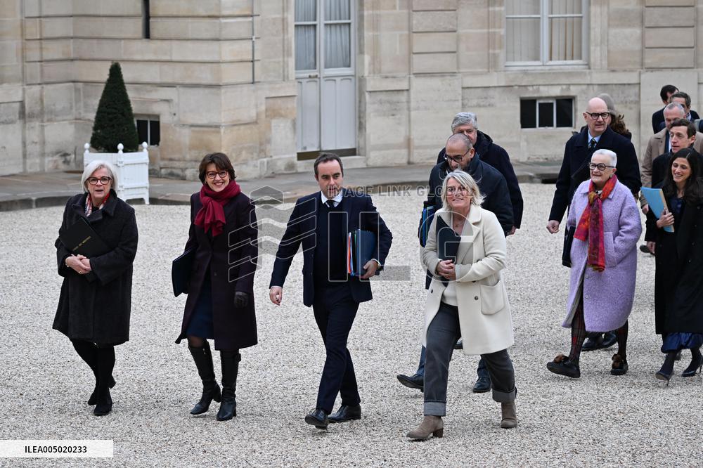 French Government Arriving at First Cabinet Meeting of 2026 at Elysee - Paris