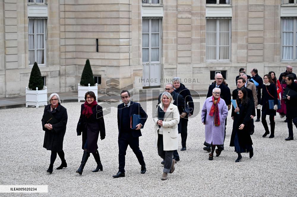 French Government Arriving at First Cabinet Meeting of 2026 at Elysee - Paris