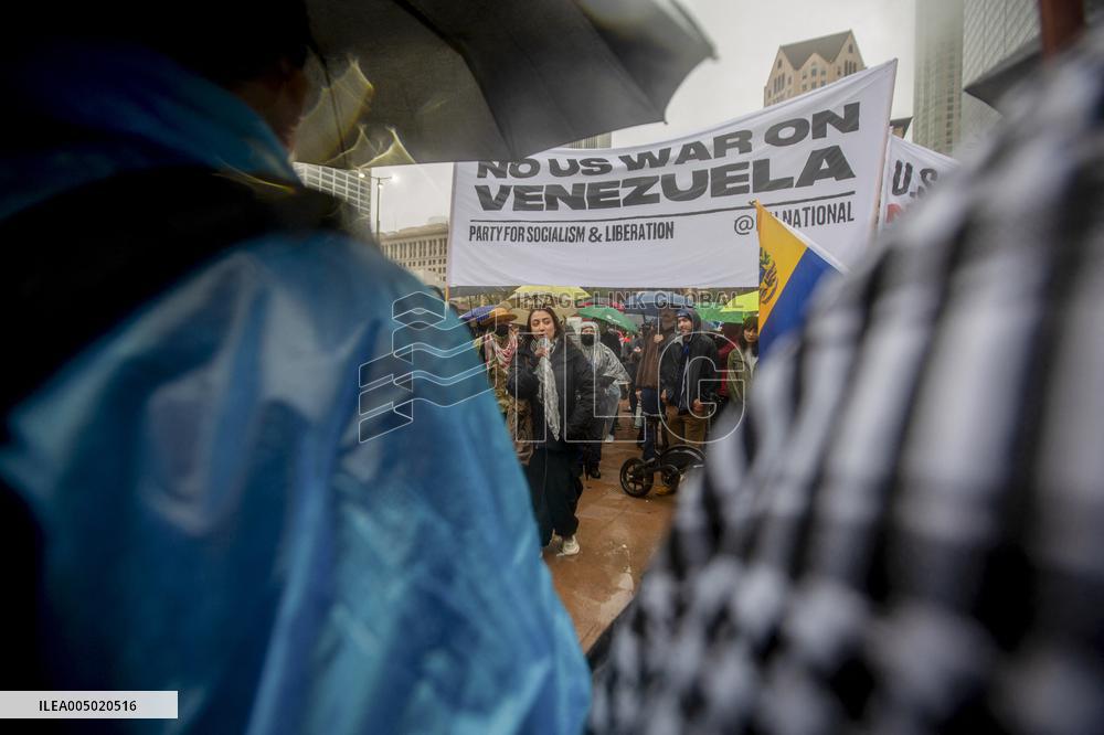 Los Angeles Rally Backs Venezuela - USA