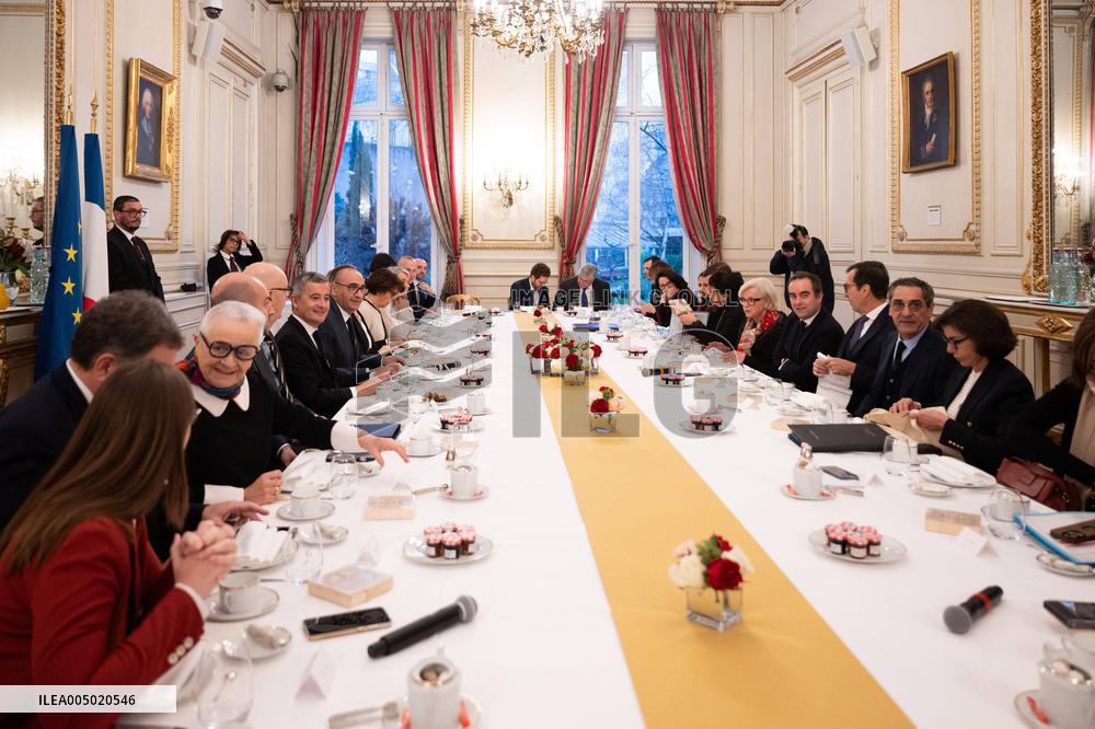 French Government Arriving at First Cabinet Meeting of 2026 at Elysee - Paris