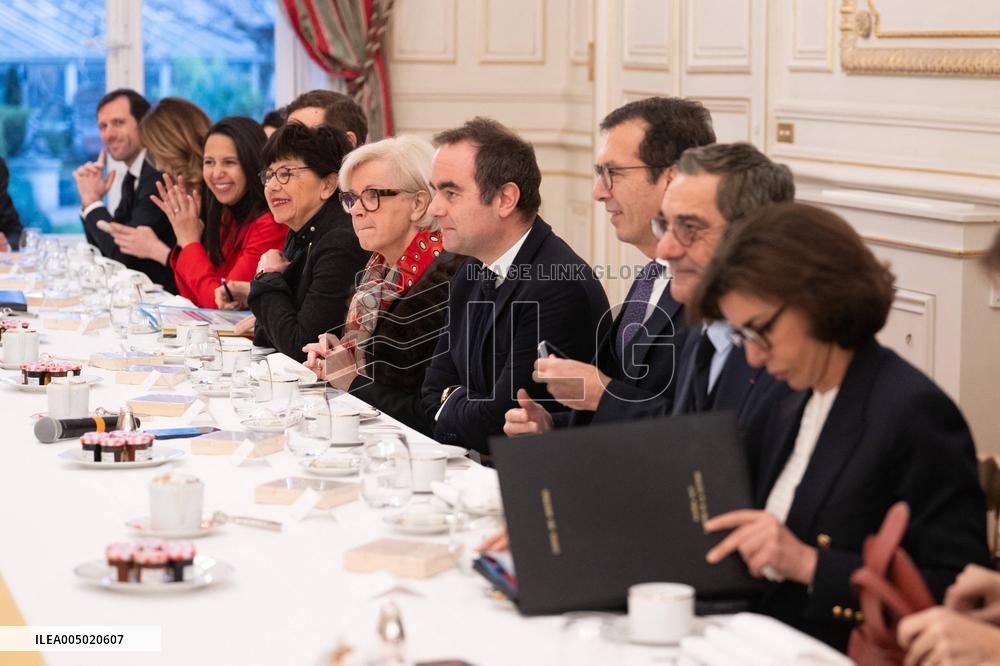 French Government Arriving at First Cabinet Meeting of 2026 at Elysee - Paris