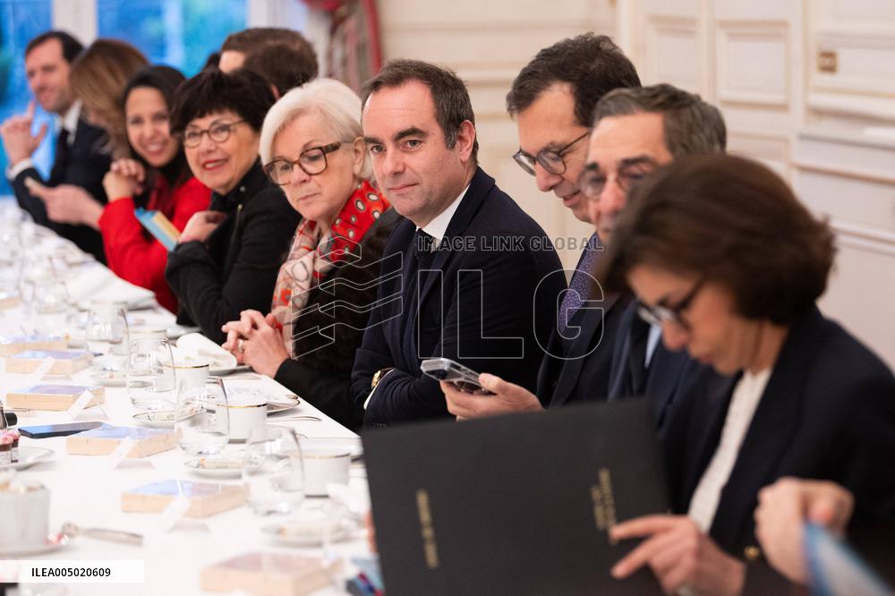 French Government Arriving at First Cabinet Meeting of 2026 at Elysee - Paris