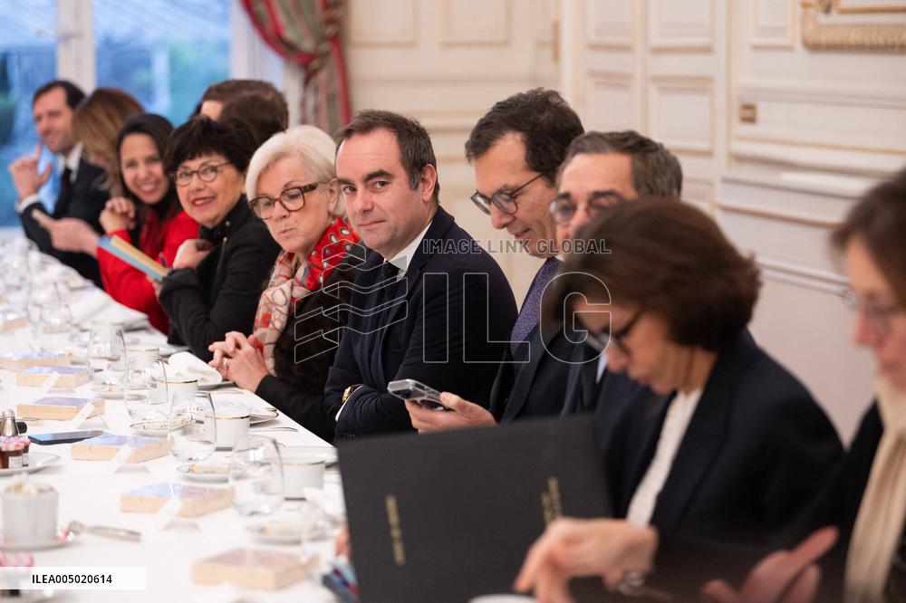 French Government Arriving at First Cabinet Meeting of 2026 at Elysee - Paris