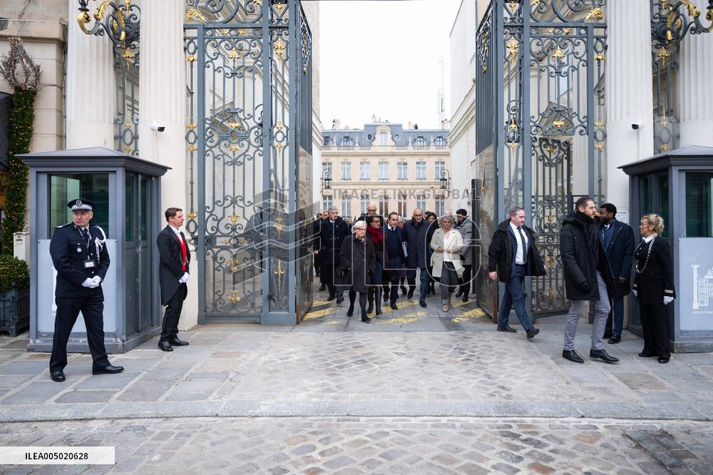 French Government Arriving at First Cabinet Meeting of 2026 at Elysee - Paris