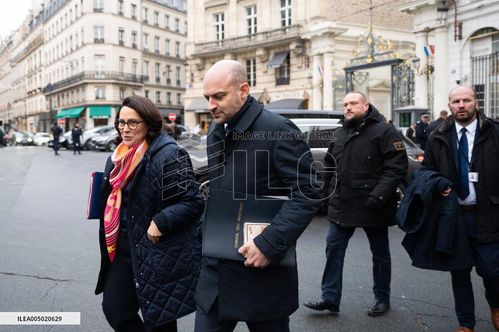 French Government Arriving at First Cabinet Meeting of 2026 at Elysee - Paris