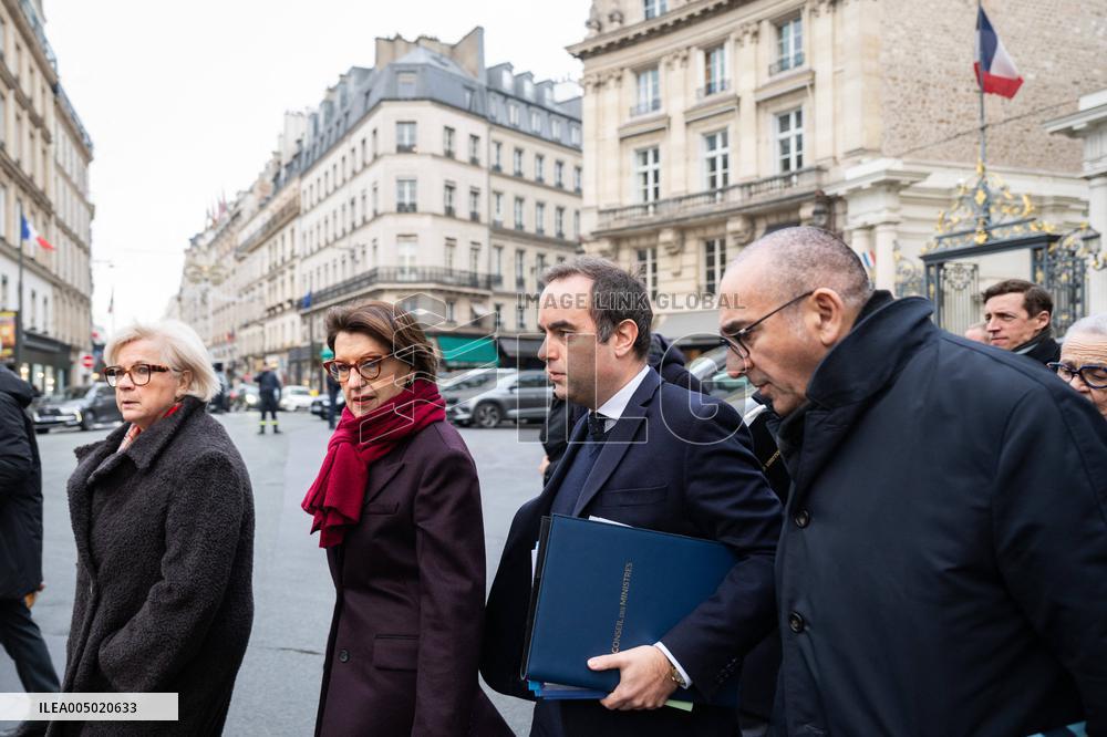 French Government Arriving at First Cabinet Meeting of 2026 at Elysee - Paris