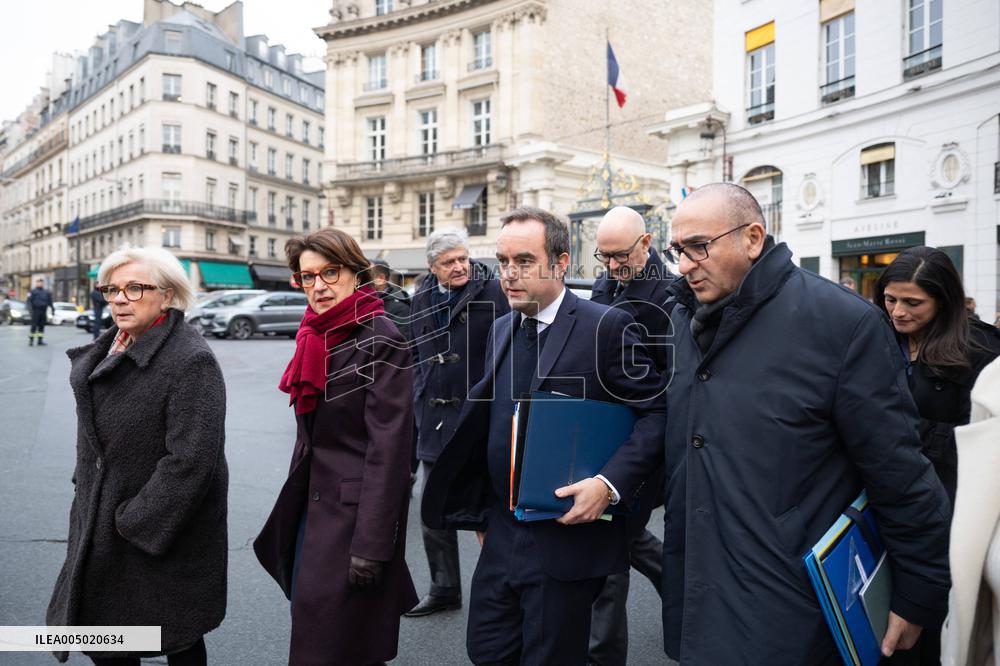 French Government Arriving at First Cabinet Meeting of 2026 at Elysee - Paris