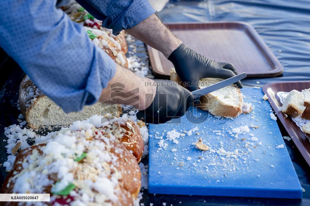 Traditional Roscón De Reyes of Aldeas Infantiles at Puerta Del Sol