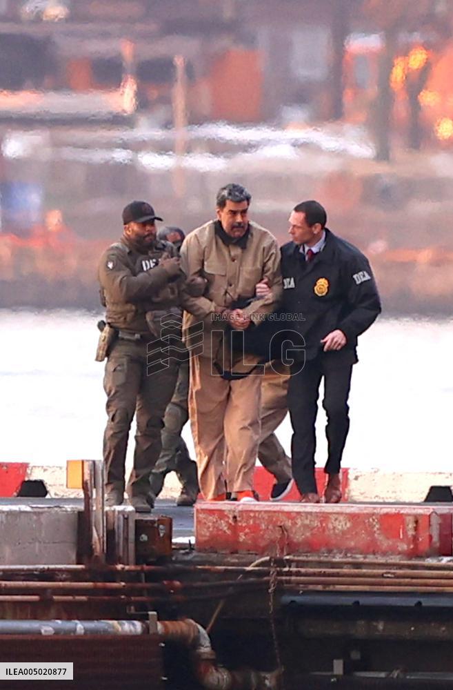 Maduro with Is Wife Arrive at New York Heliport - NYC