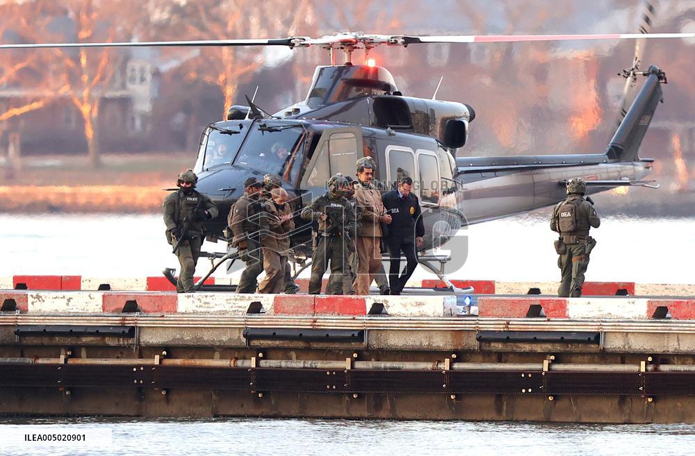 Maduro with Is Wife Arrive at New York Heliport - NYC