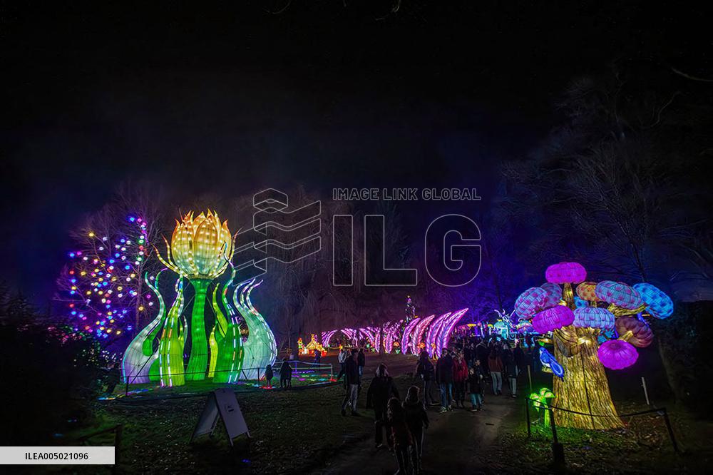 Lantern Festival At Chateau Castel Novel In Varetz - France