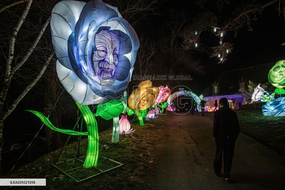 Lantern Festival At Chateau Castel Novel In Varetz - France