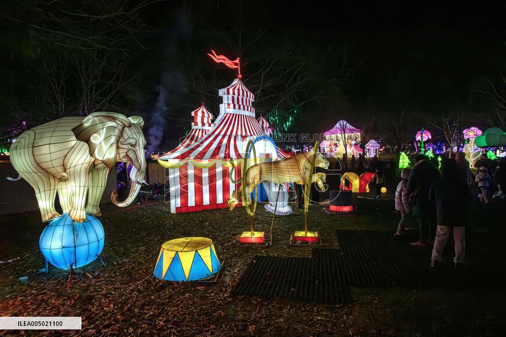 Lantern Festival At Chateau Castel Novel In Varetz - France