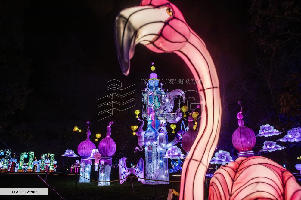 Lantern Festival At Chateau Castel Novel In Varetz - France