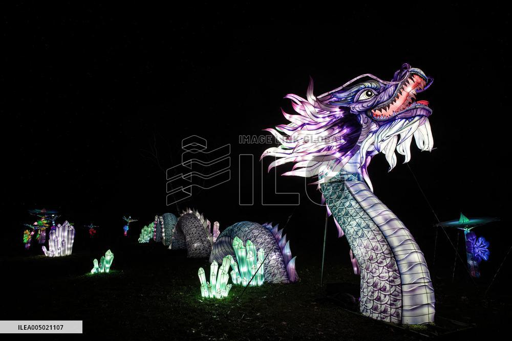 Lantern Festival At Chateau Castel Novel In Varetz - France