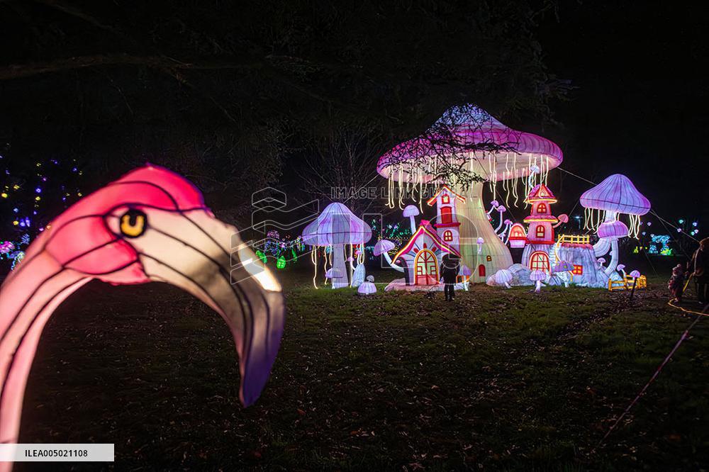Lantern Festival At Chateau Castel Novel In Varetz - France