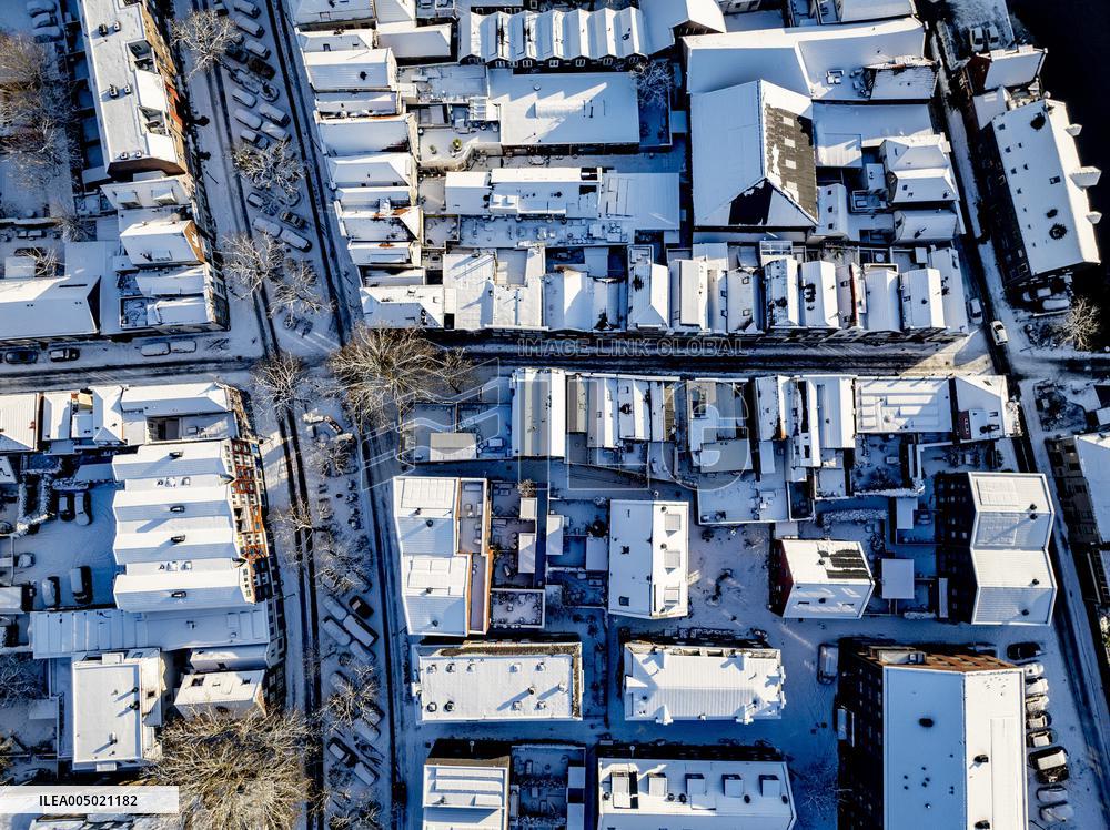 Gouda Overview In The Snow - Netherlands