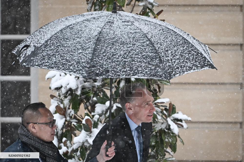 Meeting between AXA Thomas Buberl and French PM Sebastien Lecornu in Paris FA