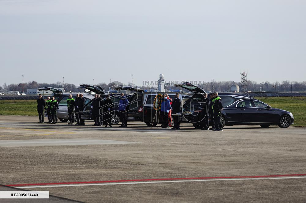 Arrival of The Bodies of Italian Victims of The New Year's Eve Fire in Crans-Montana - Milan