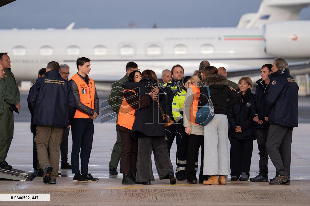 Arrival of The Bodies of Italian Victims of The New Year's Eve Fire in Crans-Montana - Rome