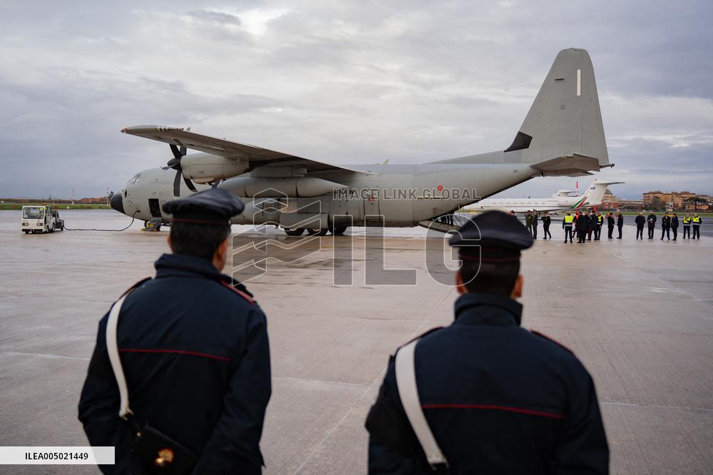 Arrival of The Bodies of Italian Victims of The New Year's Eve Fire in Crans-Montana - Rome