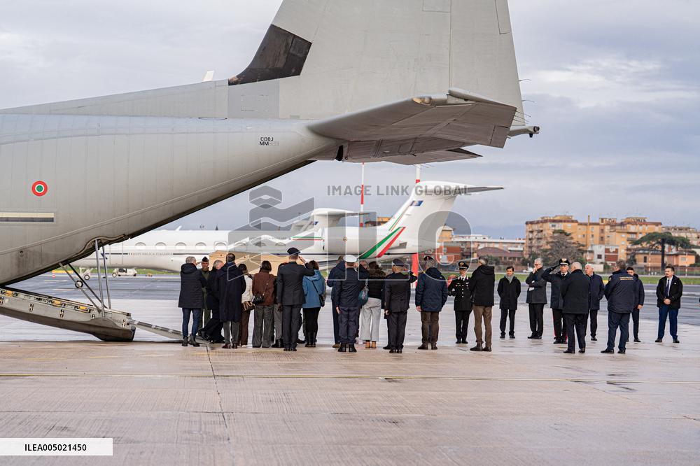 Arrival of The Bodies of Italian Victims of The New Year's Eve Fire in Crans-Montana - Rome