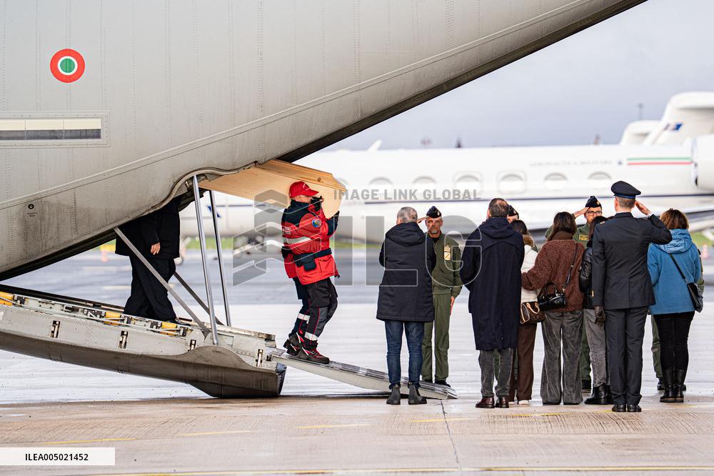 Arrival of The Bodies of Italian Victims of The New Year's Eve Fire in Crans-Montana - Rome