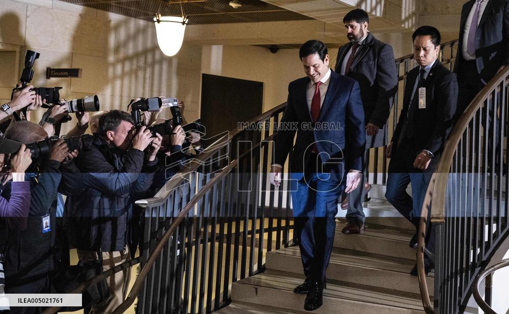 Marco Rubio Arrives to Brief Congress on Venezuela