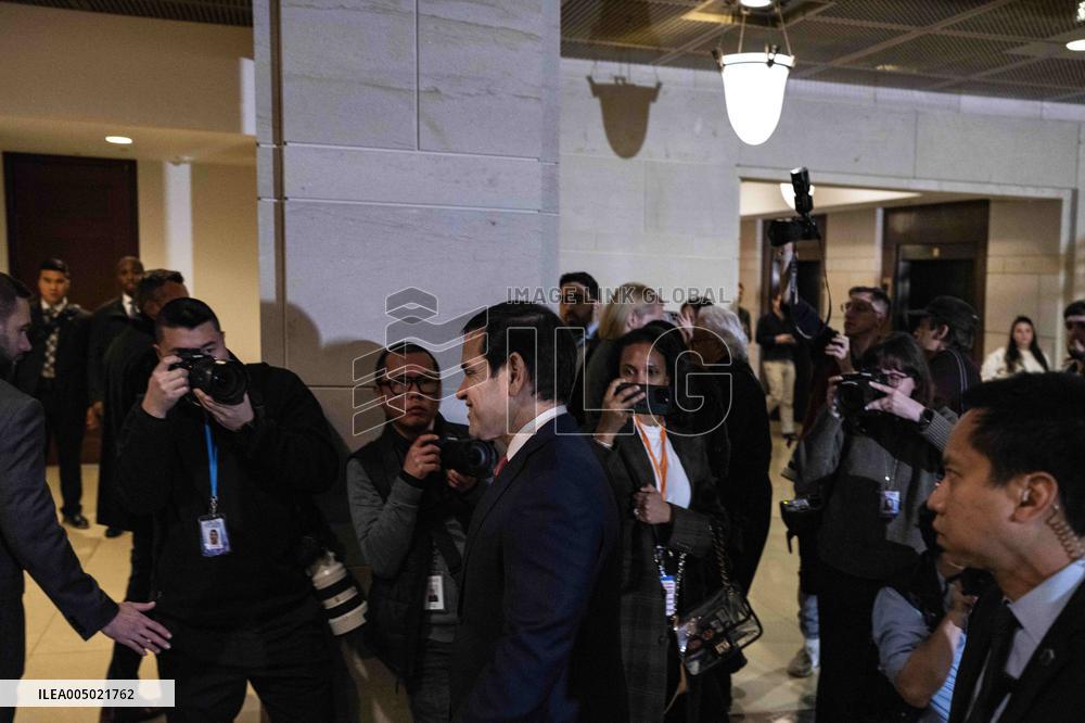 Marco Rubio Arrives to Brief Congress on Venezuela