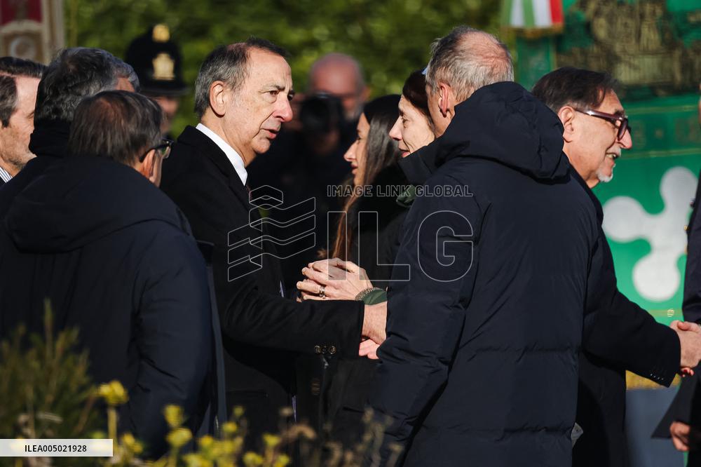 Coffins Of Crans Montana Fire Victims Arrive At Linate Airport - Milan