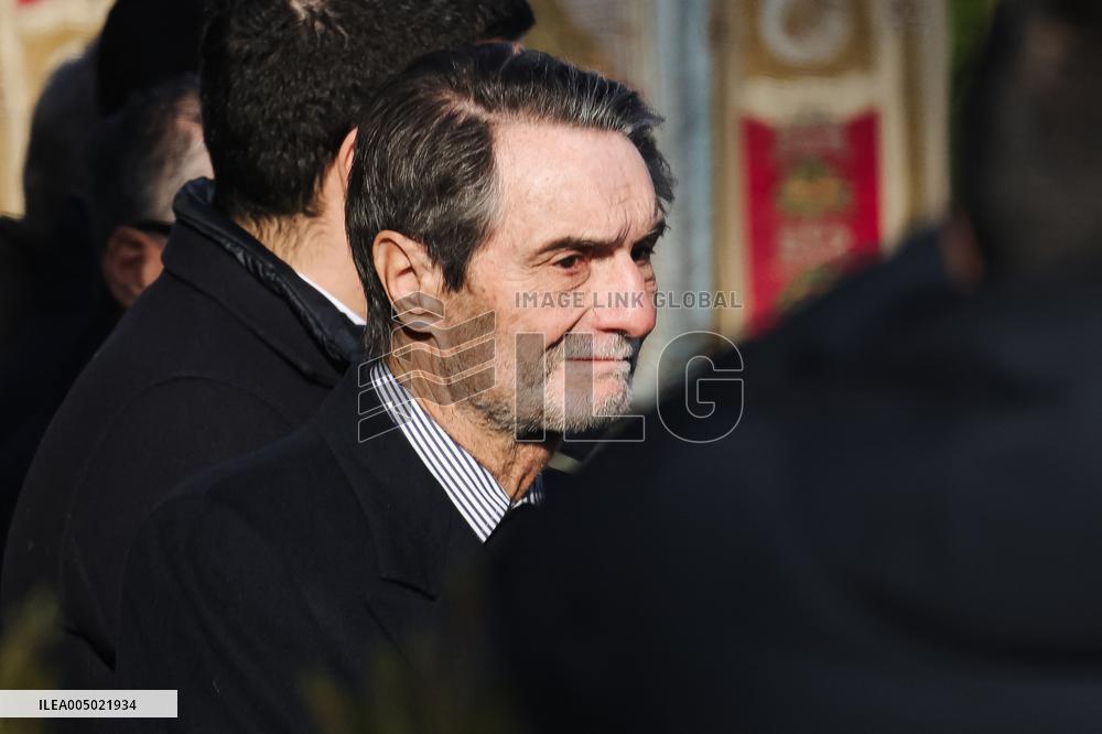 Coffins Of Crans Montana Fire Victims Arrive At Linate Airport - Milan