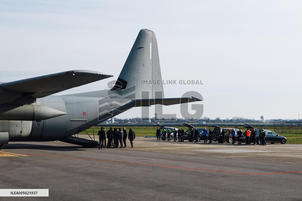Coffins Of Crans Montana Fire Victims Arrive At Linate Airport - Milan