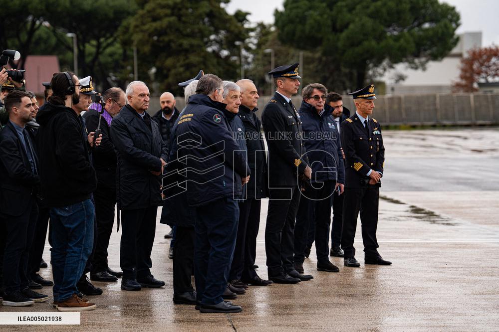 Coffins Of Crans Montana Fire Victims Arrive At Linate Airport - Milan