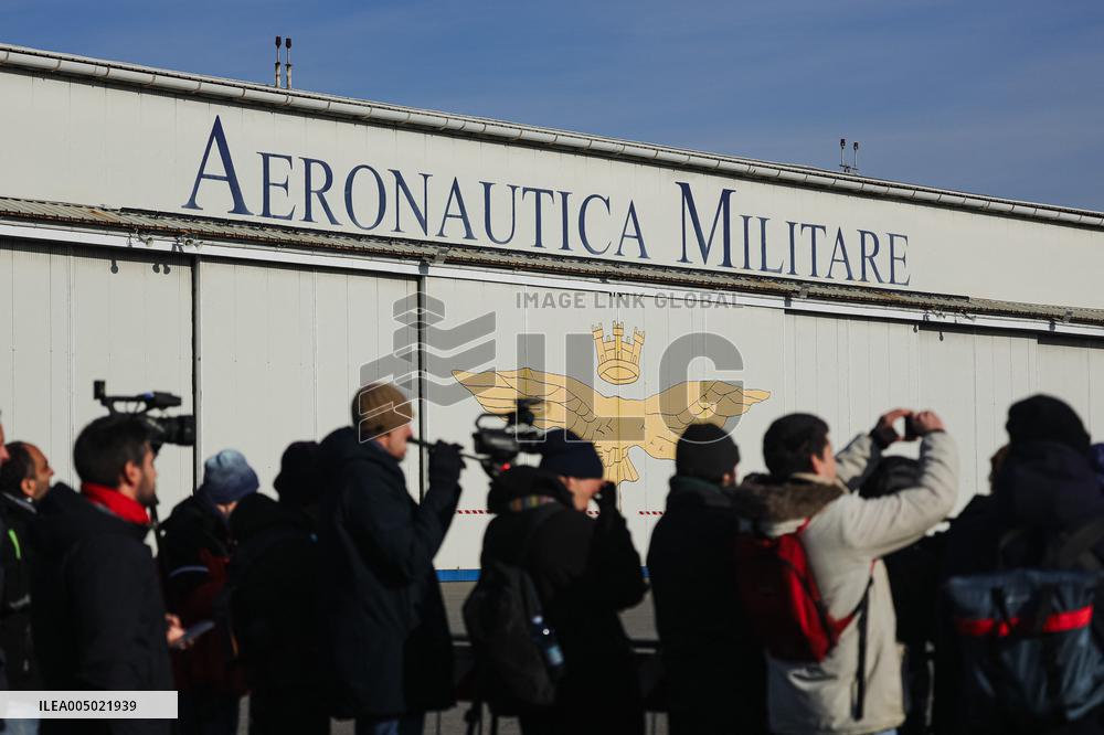 Coffins Of Crans Montana Fire Victims Arrive At Linate Airport - Milan