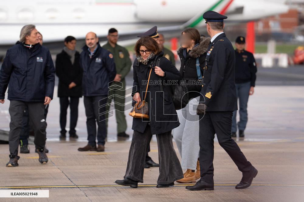 Coffins Of Crans Montana Fire Victims Arrive At Linate Airport - Milan