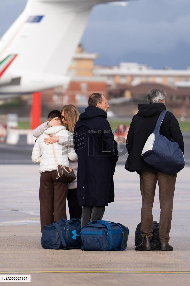 Coffins Of Crans Montana Fire Victims Arrive At Linate Airport - Milan