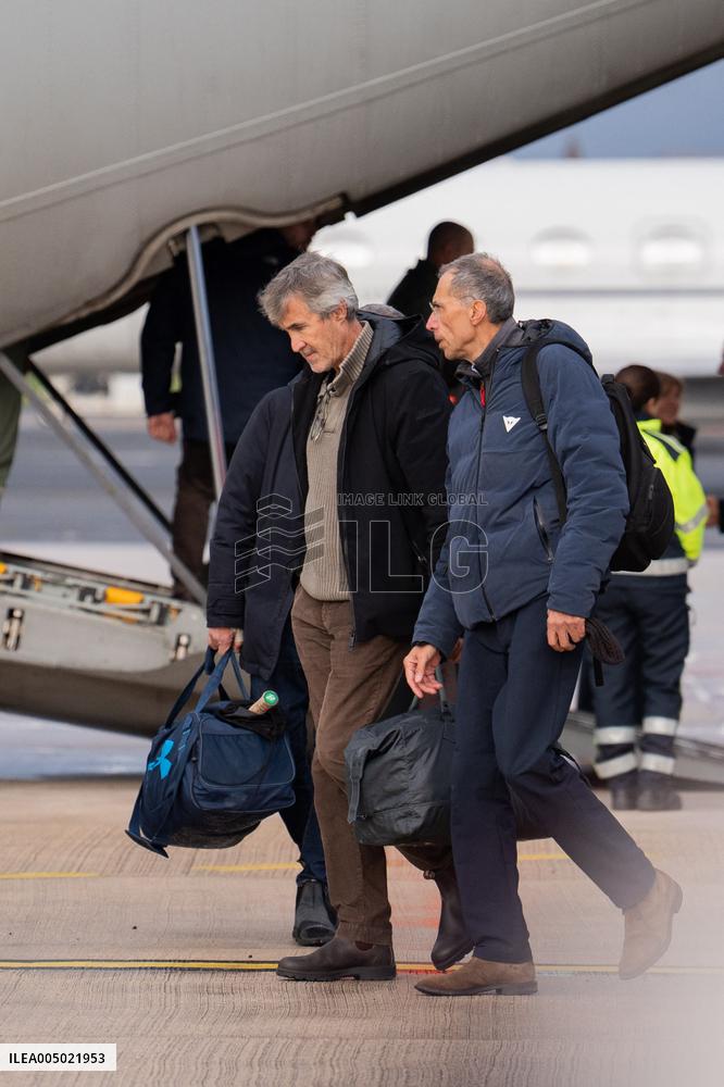 Coffins Of Crans Montana Fire Victims Arrive At Linate Airport - Milan