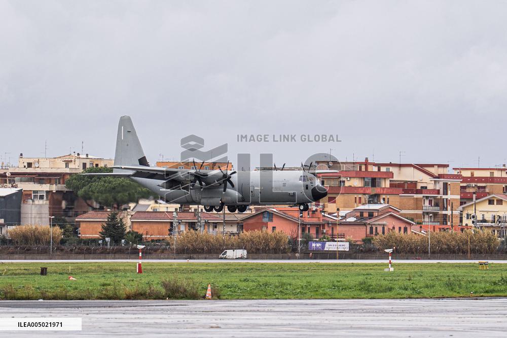 Coffins Of Crans Montana Fire Victims Arrive At Linate Airport - Milan