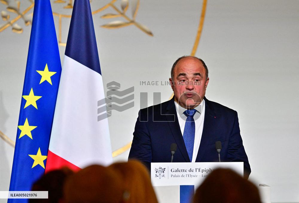 President Macron At The Traditional Epiphany Galette Ceremony - Paris