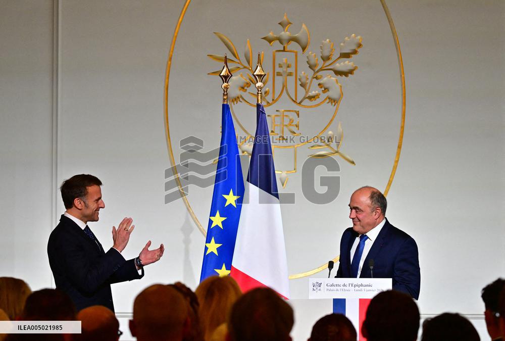 President Macron At The Traditional Epiphany Galette Ceremony - Paris