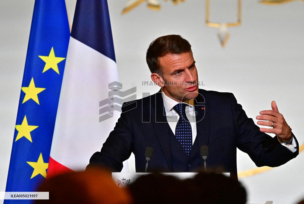 President Macron At The Traditional Epiphany Galette Ceremony - Paris