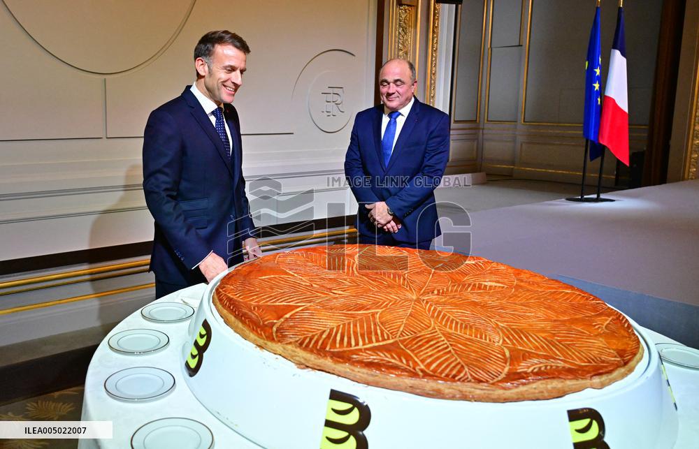 President Macron At The Traditional Epiphany Galette Ceremony - Paris