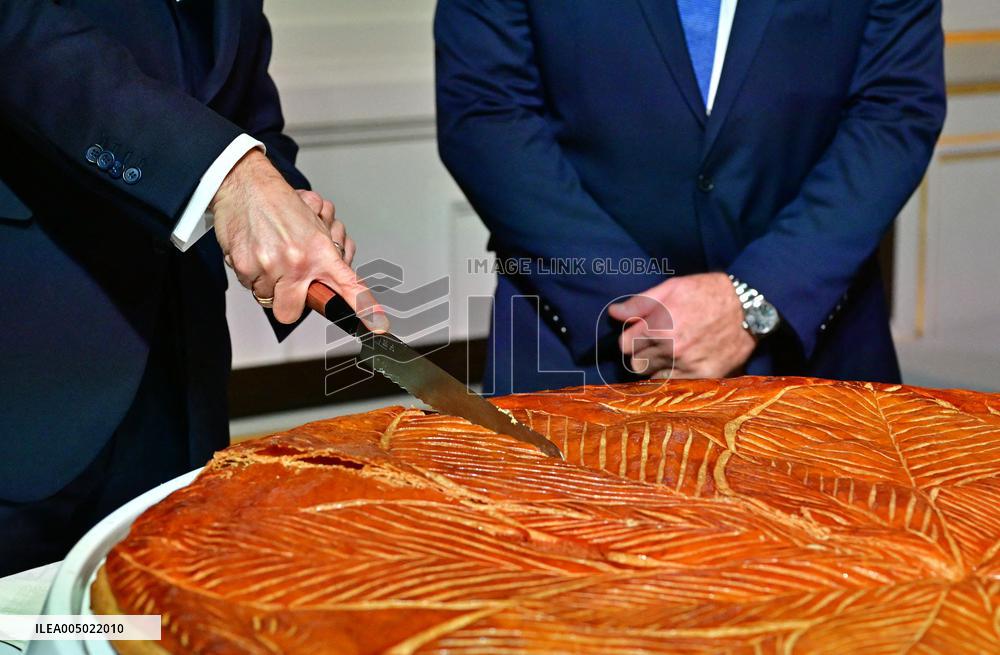 President Macron At The Traditional Epiphany Galette Ceremony - Paris