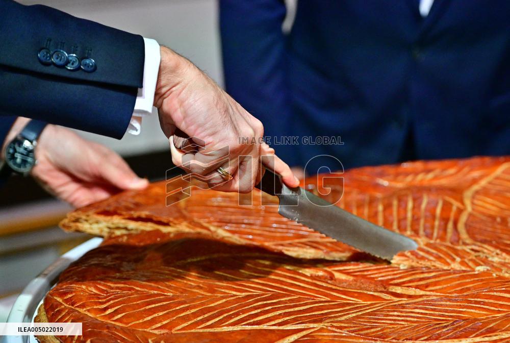 President Macron At The Traditional Epiphany Galette Ceremony - Paris