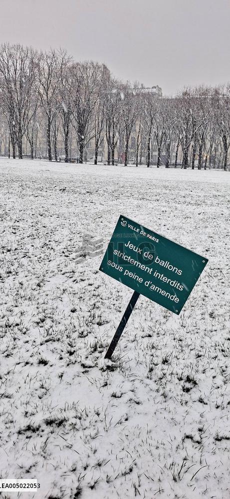 Snowfall Over Invalides and Concorde - Paris
